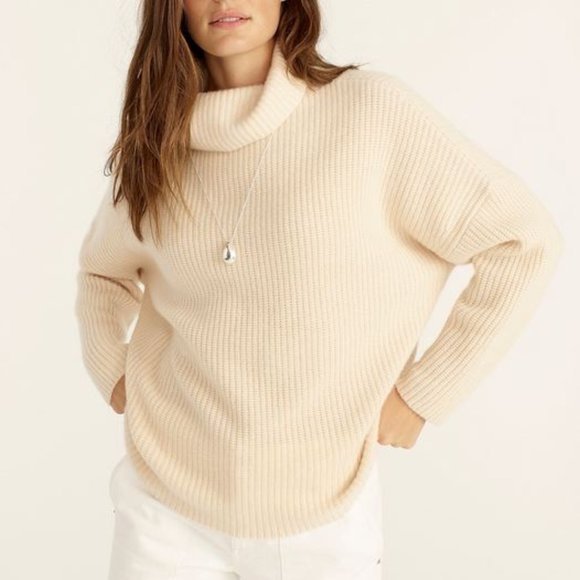 J. Crew Sweaters - NEW J. Crew Cashmere relaxed turtleneck sweater M/L